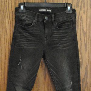 Express Black Distressed Supersoft Legging Jeans